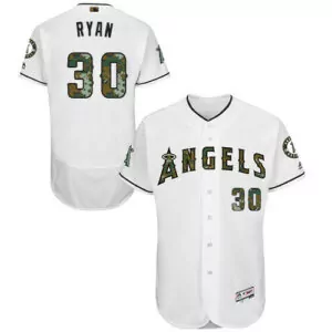Personalized Los angeles angels 30 nolan ryan white memorial day flexbase jersey 5091