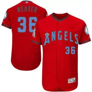 Personalized Los angeles angels 36 jered weaver red flexbase collection 2016 fathers day stitched jersey 7080