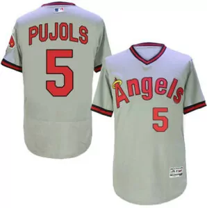 Personalized Los angeles angels 5 albert pujols grey flexbase collection cooperstown stitched jersey 7690