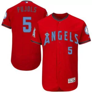 Personalized Los angeles angels 5 albert pujols red flexbase collection 2016 fathers day stitched jersey 5013