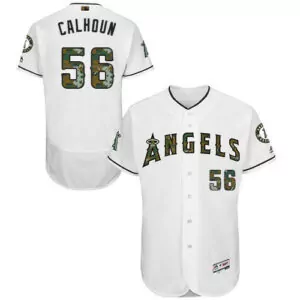 Customizable Los angeles angels 56 kole calhoun white memorial day flexbase jersey 2900