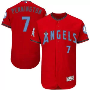 Customizable Los angeles angels 7 cliff pennington red fathers day flexbase jersey 2628