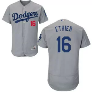 Custom Los angeles dodgers 16 andre ethier grey flexbase collection stitched jersey 7823