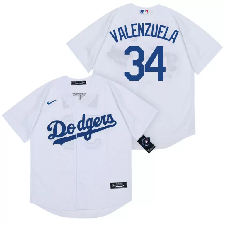 Custom Los angeles dodgers 34 fernando valenzuela white 2020 cool base jersey 2953
