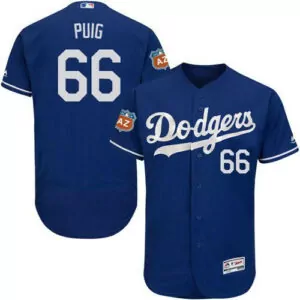 Personalized Los angeles dodgers 66 yasiel puig blue flexbase collection stitched jersey 4086