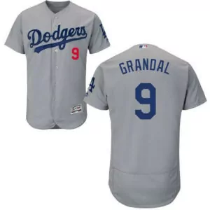 Personalized Los angeles dodgers 9 yasmani grandal grey flexbase collection stitched jersey 9334