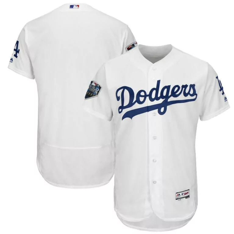 Custom Los angeles dodgers blank white 2018 world series flexbase team jersey 1663