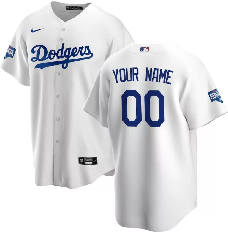 Personalized Los angeles dodgers customized white 2020 world series champions cool base jersey 6922