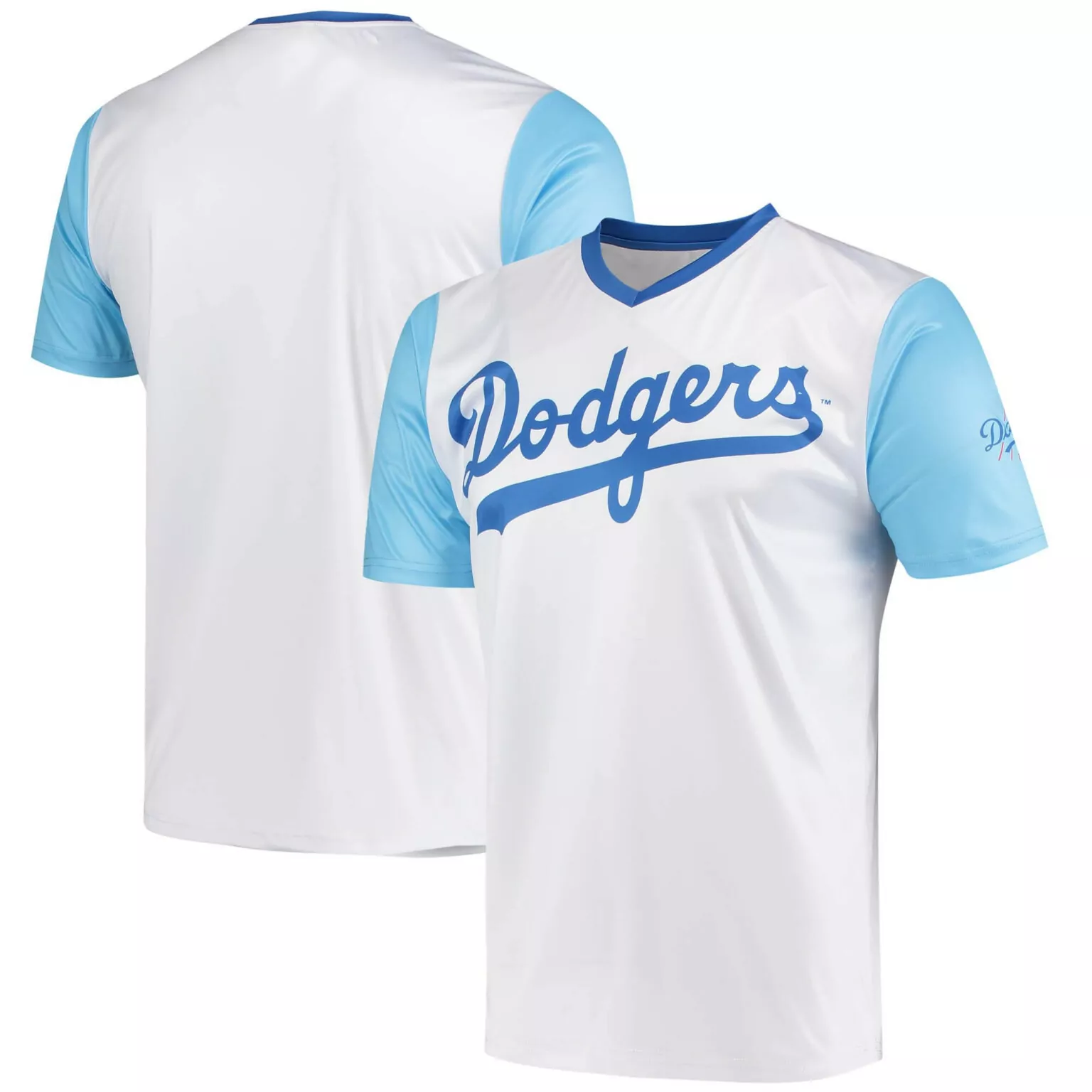 Custom Los angeles dodgers stitches cooperstown collection wordmark vneck jersey white 2180