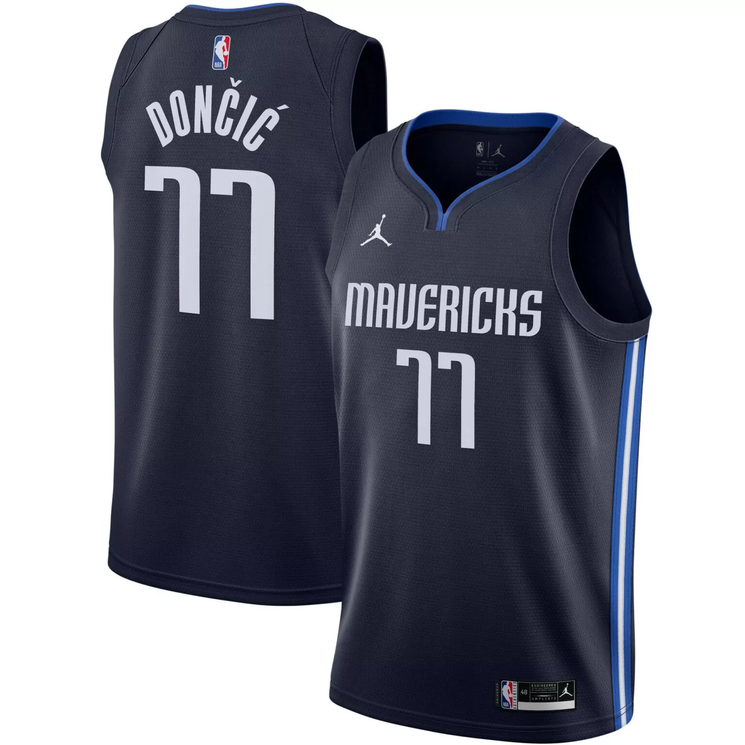 Customizable Luka doncic dallas mavericks jordan brand 202021 jersey statement edition navy nba 4041
