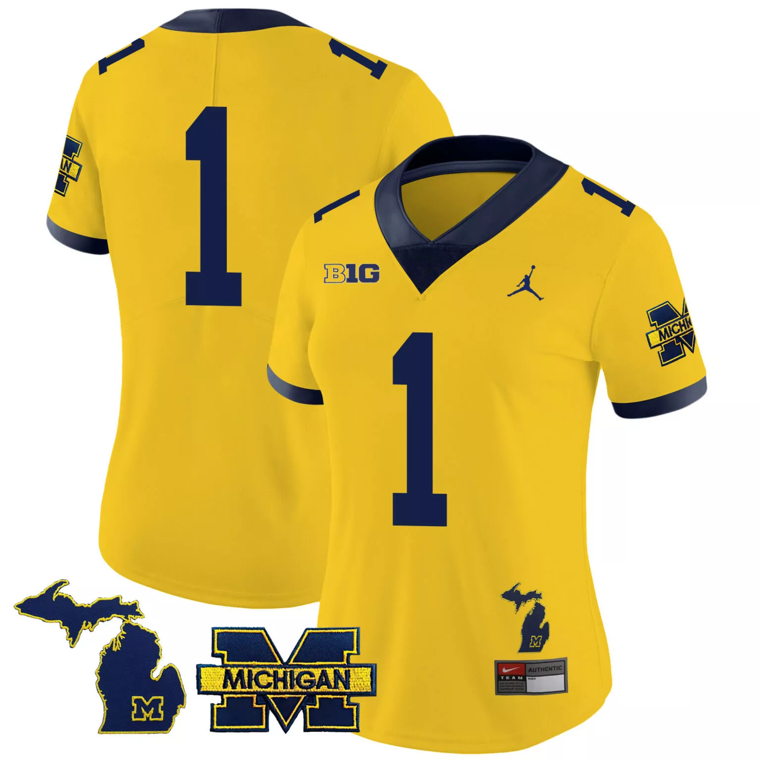 Customizable Maize 1 team michigan wolverines 2023 special jersey v3 all stitched 5925