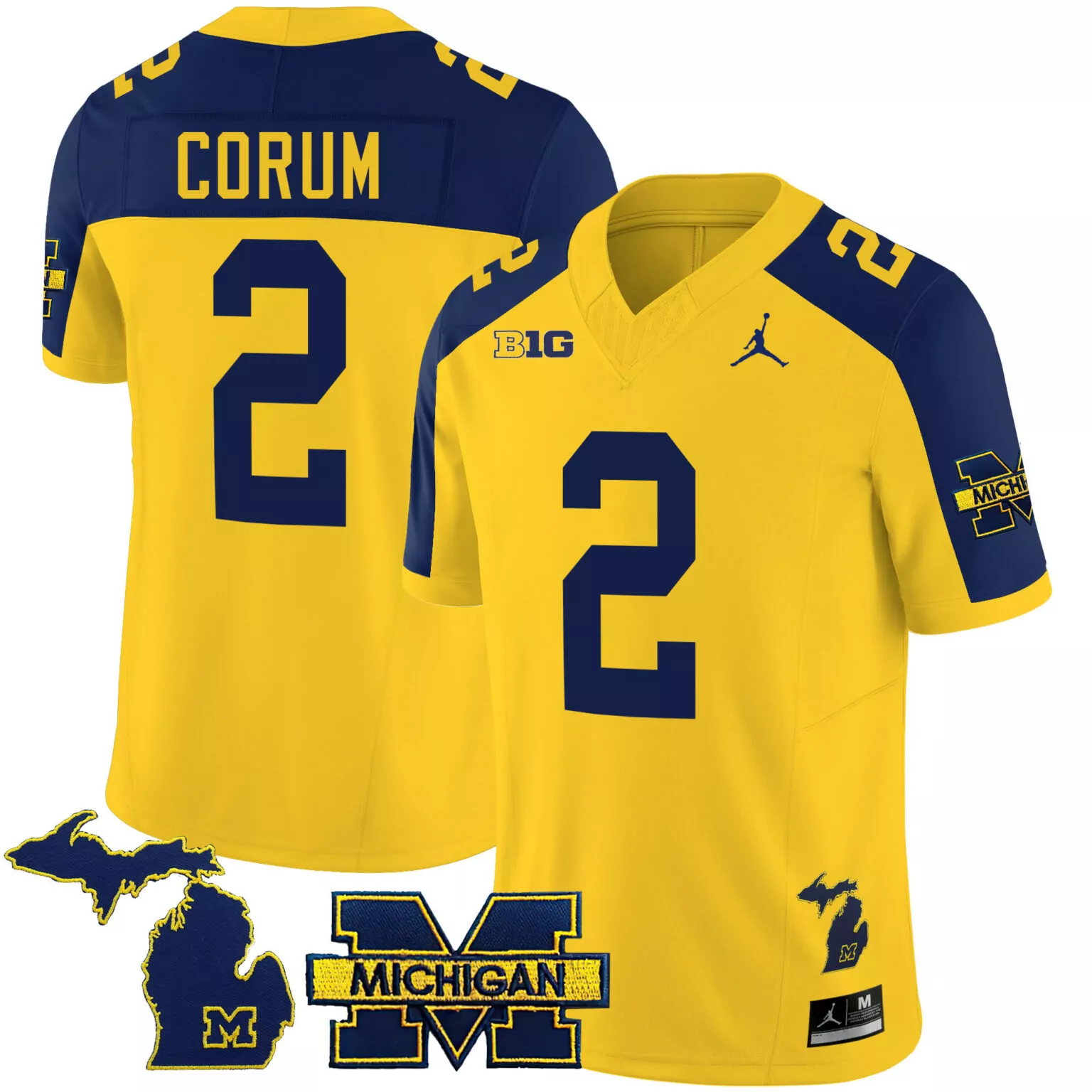 Customizable Maize alternate blake corum michigan wolverines 2023 special jersey all stitched 2349