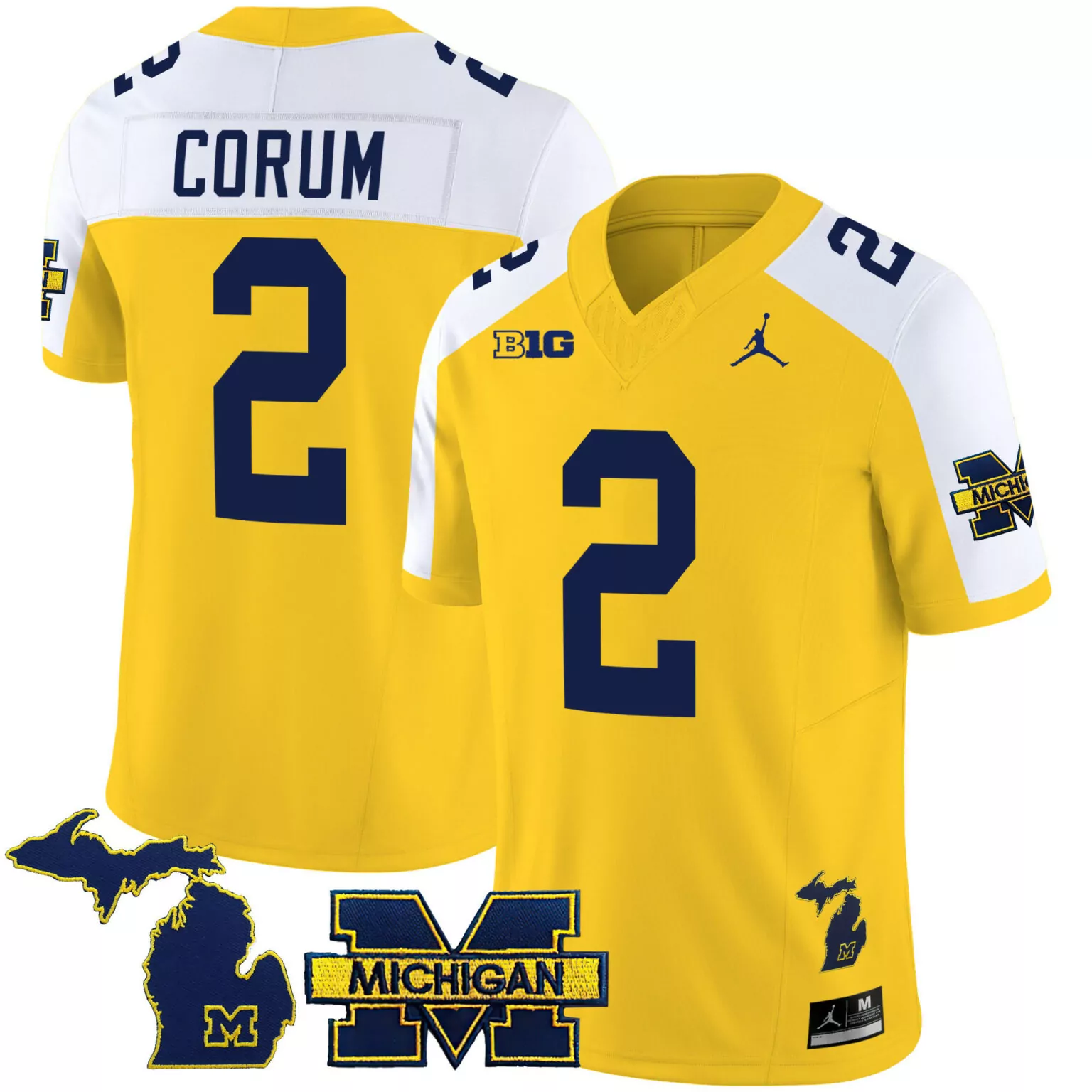 Customizable Maize alternate blake corum michigan wolverines 2023 special jersey v3 all stitched 2972