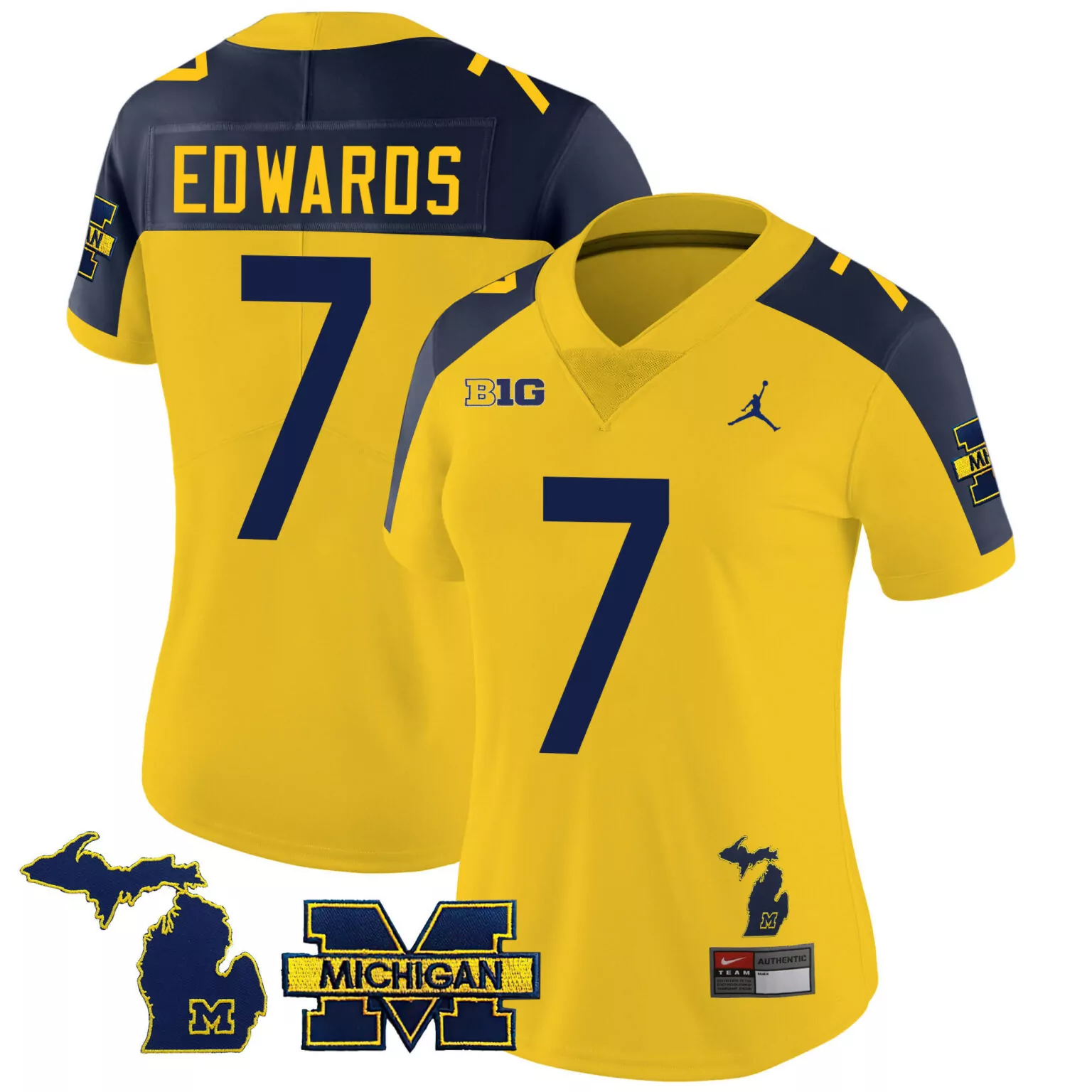 Custom Maize alternate donovan edwards michigan wolverines 2023 special jersey all stitched 2324