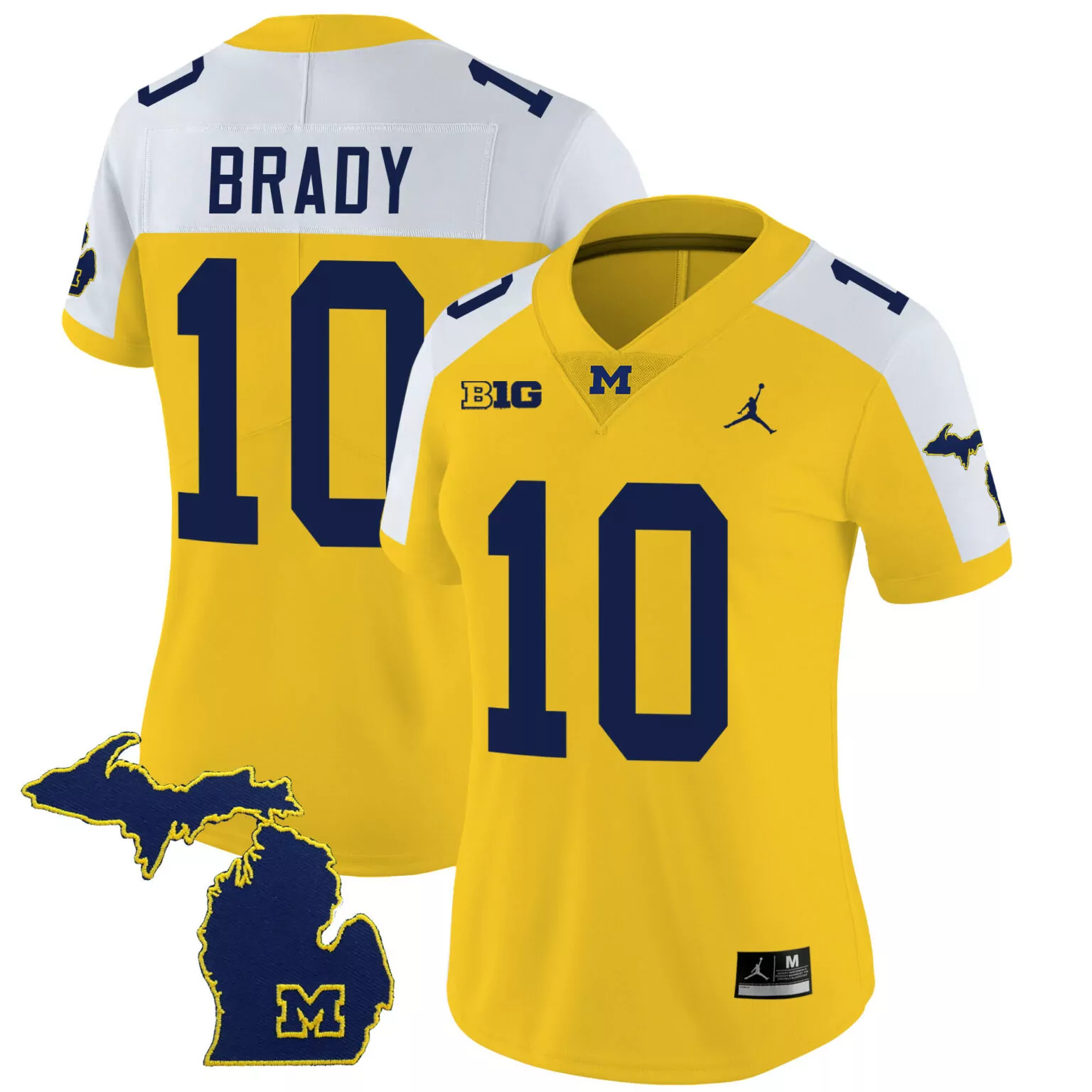 Custom Maize alternate tom brady michigan wolverines 2023 special jersey v2 all stitched 1564
