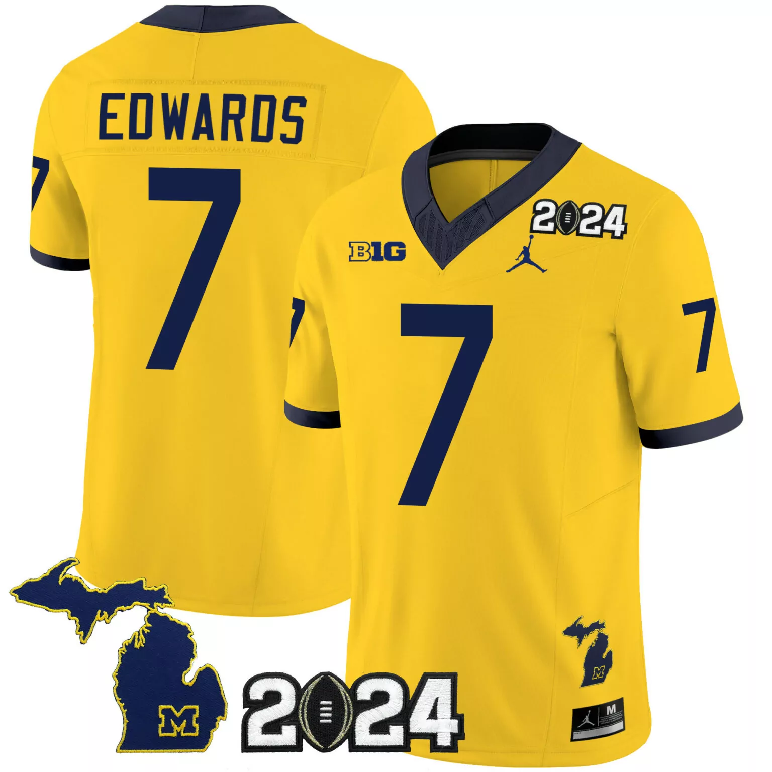 Customizable Maize donovan edwards michigan wolverines 2024 jersey all stitched 8968