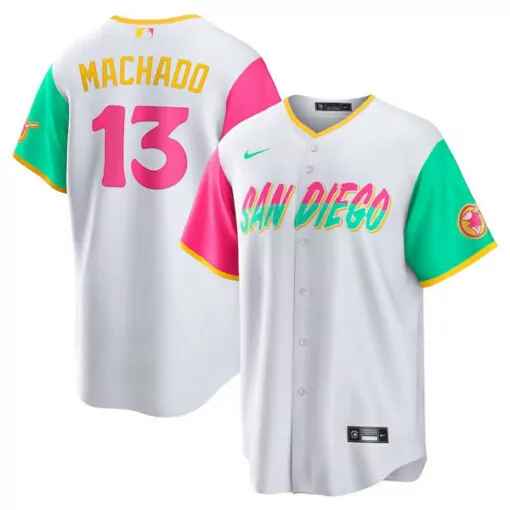 Custom Green manny machado san diego padres california map jersey all stitched 1967