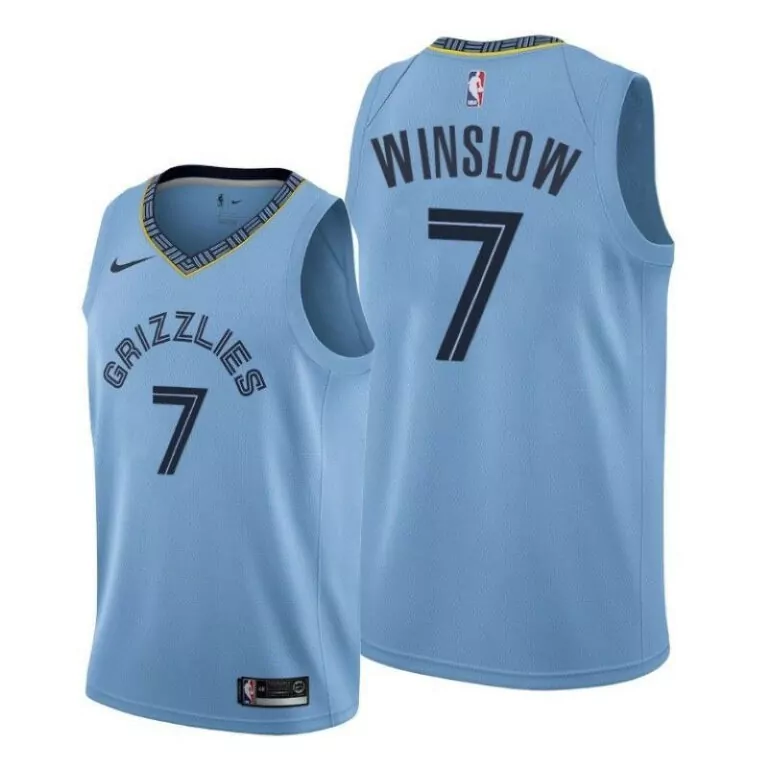 Personalized Memphis grizzlies justise winslow 7 nba 2020 new arrival blue jersey 9172
