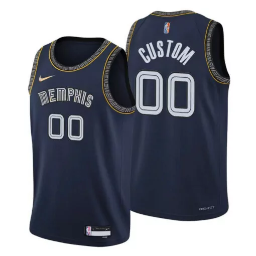 Custom Memphis grizzlies nba basketball team city navy jersey custom memphis fans 1955