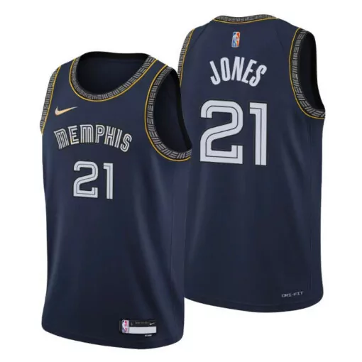 Custom Memphis grizzlies tyus jones 21 nba basketball team city navy jersey memphis fans 3311