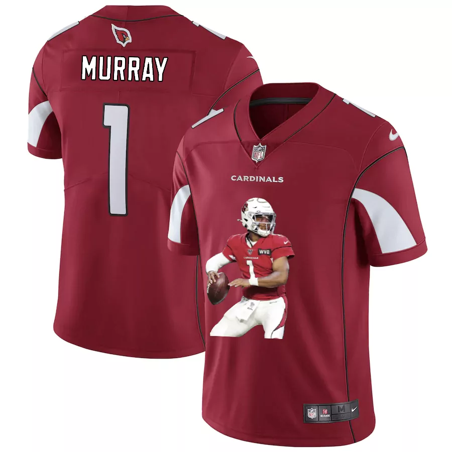 Custom Mens arizona cardinals 1 kyler murray red player portrait edition 2020 vapor untouchable stitched jersey 6513