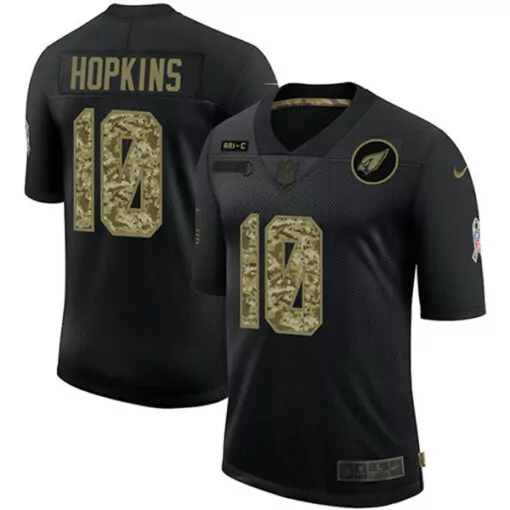 Personalized Mens arizona cardinals 10 deandre hopkins 2020 black camo salute to service stitched jersey 2537