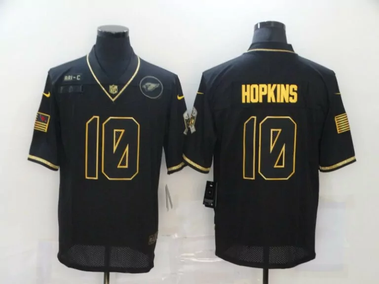 Custom Mens arizona cardinals 10 deandre hopkins gold camo 2020 salute to service stitched jersey 1081