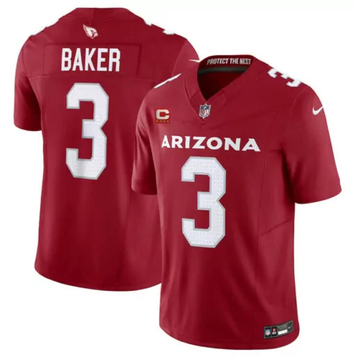 Personalized Mens arizona cardinals 3 budda baker red 2023 fuse with 4star c patch vapor untouchable fuse football stitched jersey 8704