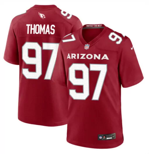 Customizable Mens arizona cardinals 97 cameron thomas red 2023 football stitched game jersey 9907