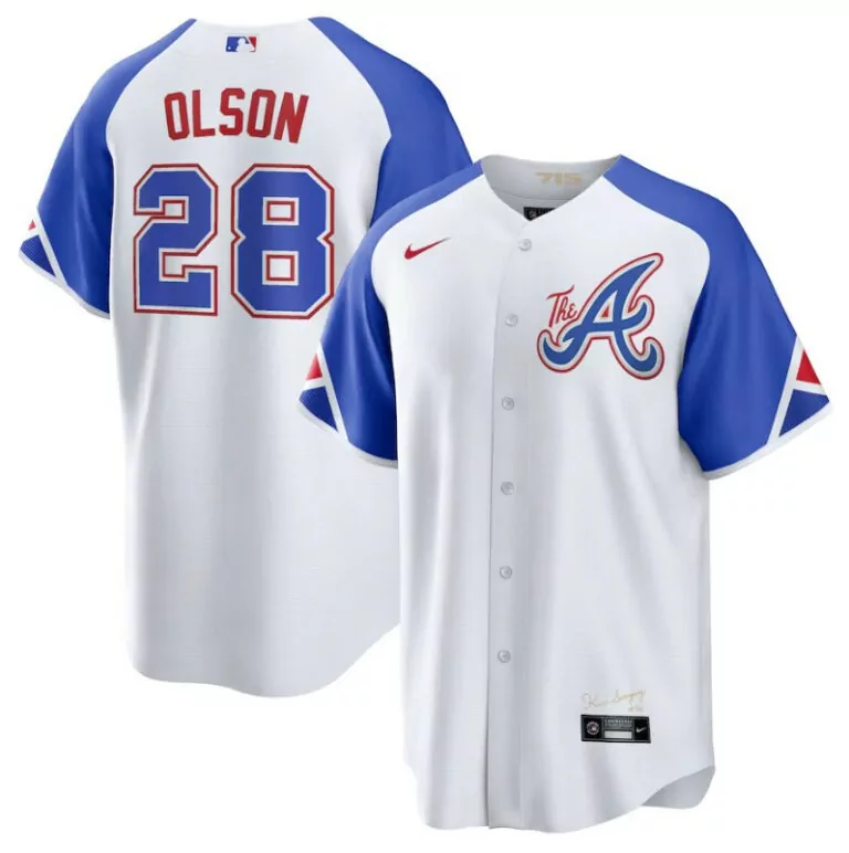 Customizable Mens atlanta atlanta braves 28 matt olson white 2023 city connect cool base stitched jersey 8813