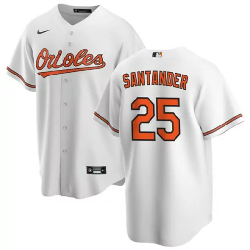 Personalized Mens baltimore orioles 25 anthony santander white cool base stitched jersey 1378