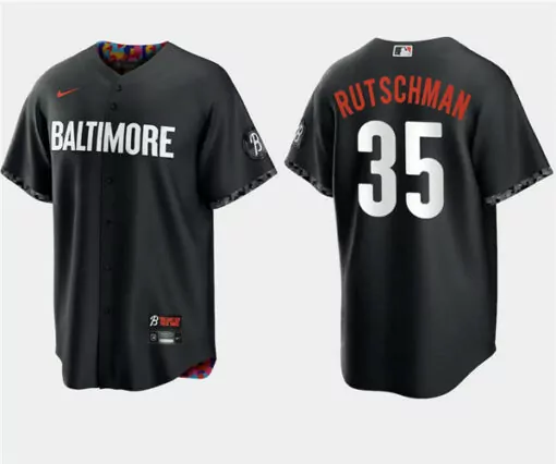 Customizable Mens baltimore orioles 35 adley rutschman black 2023 city connect cool base stitched jersey 1512