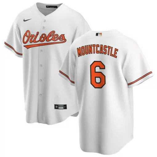 Personalized Mens baltimore orioles 6 ryan mountcastle white cool base stitched jersey 6941