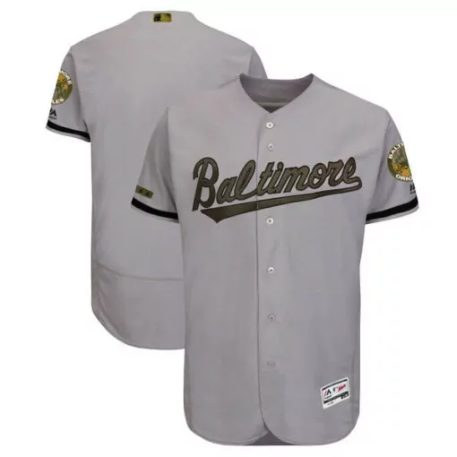 Custom Mens baltimore orioles blank gray 2018 memorial day flexbase stitched jersey 3369