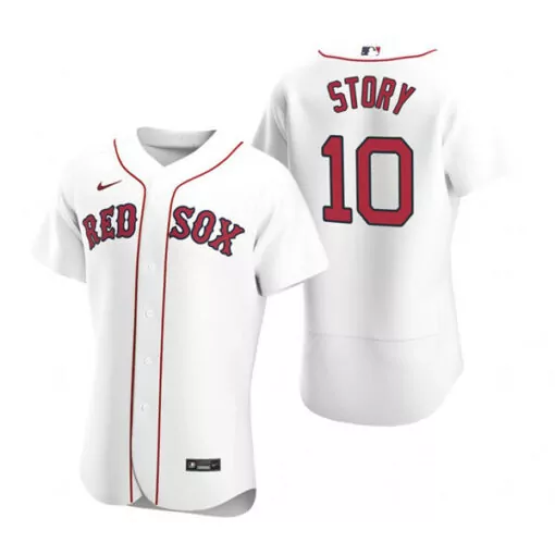 Personalized Mens boston red sox 10 trevor story white flex base stitched jersey 3534