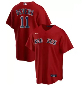 Custom Mens boston red sox 11 rafael devers red cool base stitched jersey 5899