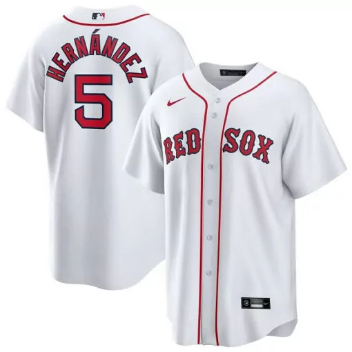 Customizable Mens boston red sox 5 enrique hernandez white cool base stitched jersey 9302