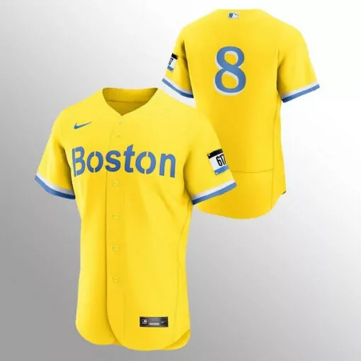 Customizable Mens boston red sox 8 carl yastrzemski gold 2021 city connect flex base stitched jersey 5123