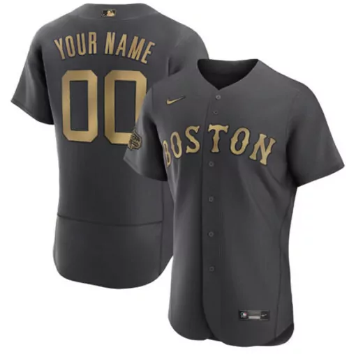Customizable Mens boston red sox custom 2022 allstar charcoal flex base stitched jersey 1385