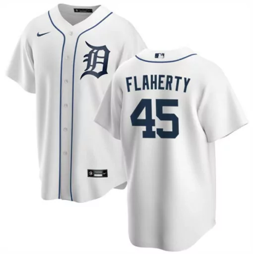 Personalized Mens detroit tigers 45 jack flaherty white cool base stitched jersey 9247