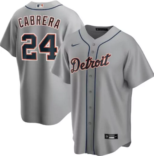 Customizable Mens detroit tigers grey 24 miguel cabrera cool base stitched jersey 3706