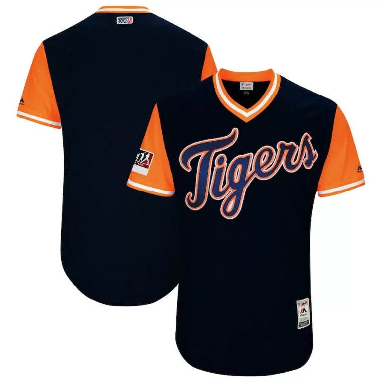 Personalized Mens detroit tigers majestic navyorange 2018 players weekend team jersey 9374