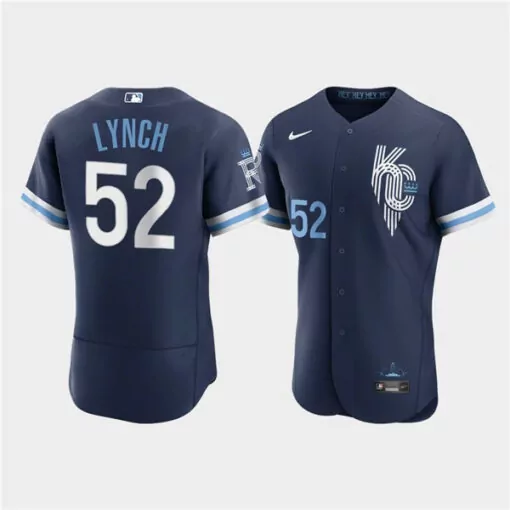 Personalized Mens kansas city royals 52 daniel lynch 2022 navy city connect flex base stitched jersey 9846