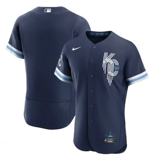 Customizable Mens kansas city royals blank 2022 navy city connect flex base stitched jersey 7535