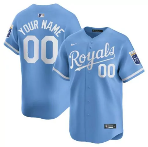 Customizable Mens kansas city royals custom light blue 2024 alternate stitched jersey 2781