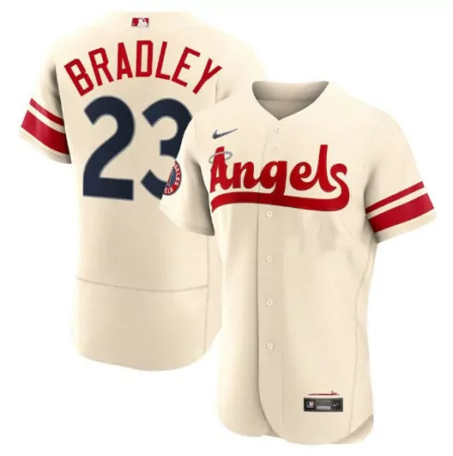 Custom Mens los angeles angels 23 archie bradley 2022 cream city connect flex base stitched jersey 8241