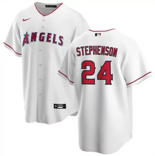 Personalized Mens los angeles angels 24 robert stephenson white cool base stitched jersey 9535