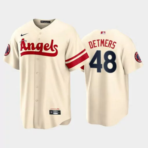 Customizable Mens los angeles angels 48 reid detmers cream 2022 city connect cool base stitched jersey 1410