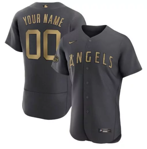 Customizable Mens los angeles angels custom charcoal 2022 allstar flex base stitched jersey 9799