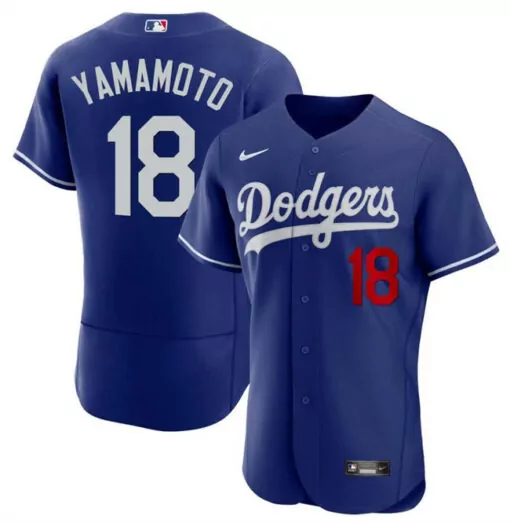 Customizable Mens los angeles dodgers 18 yoshinobu yamamoto royal 2023 flex base stitched jersey 4873